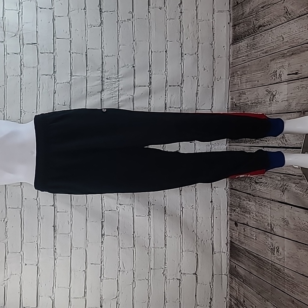 Champion Elastic Waist Relaxed Fit Side Striped Sweatpants/Jogger Black/Red/Blue